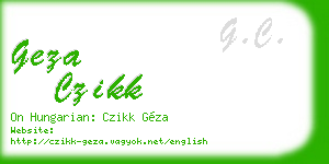 geza czikk business card