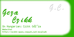 geza czikk business card